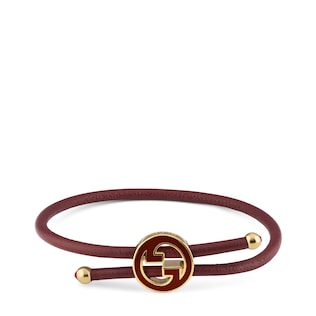 Bracelet with enamel Round Interlocking G