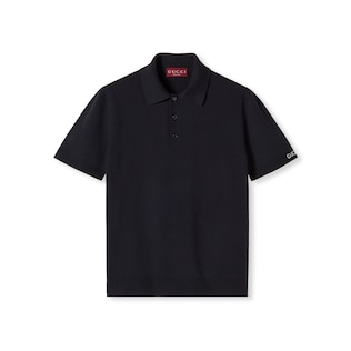 Polo en maille de soie et coton