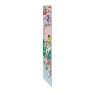 Printed silk twill neck bow