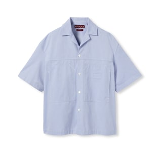 Camicia in cotone Oxford con etichetta in rilievo