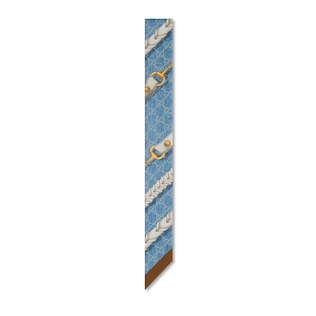 Printed GG silk twill neck bow