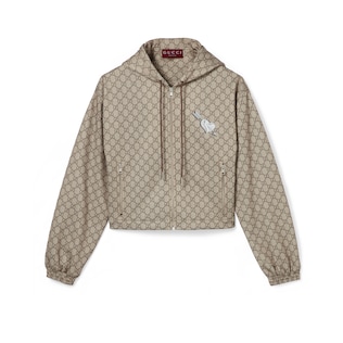 Printed technical jersey zip jacket