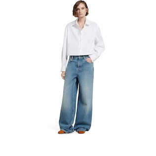 Wide leg denim pants