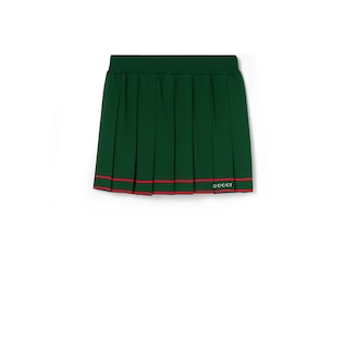 Pleated skirt with striped trim