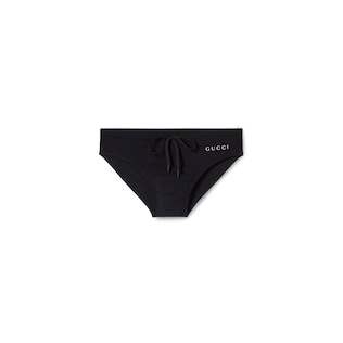 Elastane swim briefs with print
