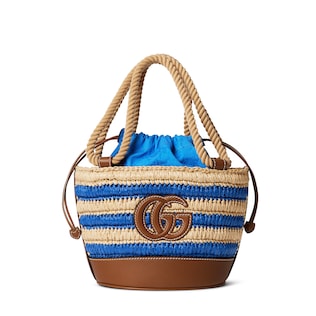 Woven mini bucket bag