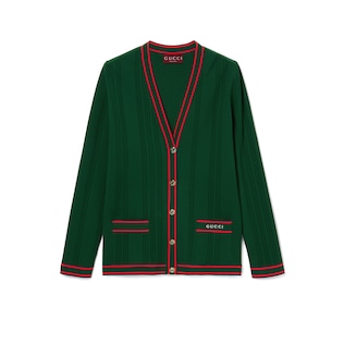 Cardigan mit Streifen-Besatz