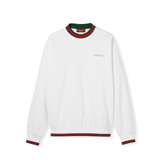 Cotton piquet sweatshirt with Web