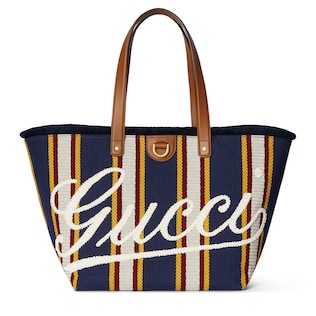 Embroidered medium canvas tote bag