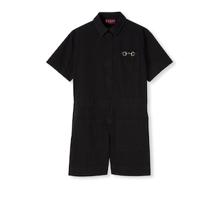 Denim jumpsuit with Horsebit