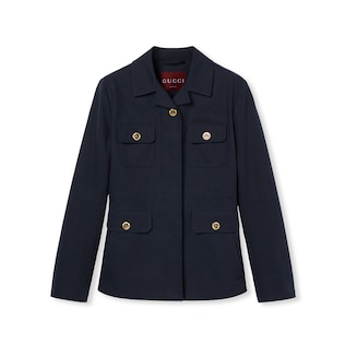 Chaqueta de lona de algodón con bordado
