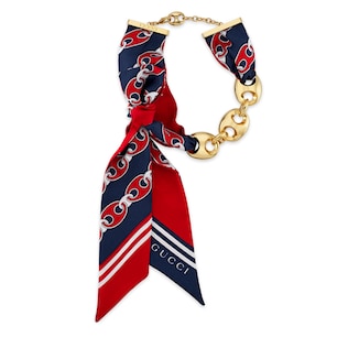 Gucci Marina Chain long silk necklace