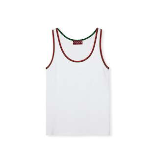 Rib cotton tank top with Web