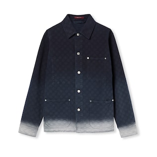 Bleached GG cotton denim jacquard shirt