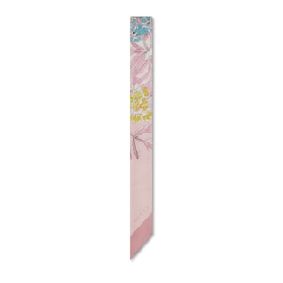 Printed silk twill neck bow
