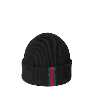 ウェブ ストライプ付き ウール ハット