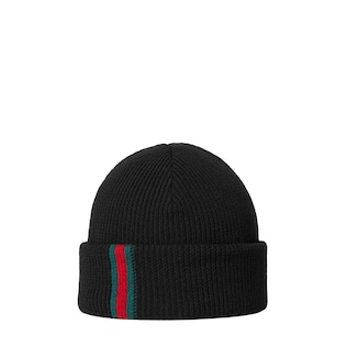 ウェブ ストライプ付き ウール ハット