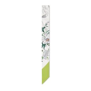 Printed silk twill neck bow