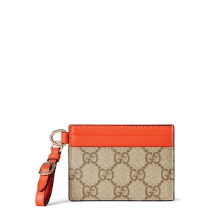 GG Emblem card case with strap
