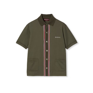 エンブロイダリー コットンピケ ポロTシャツ