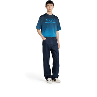 Technical cotton jersey T-shirt with print