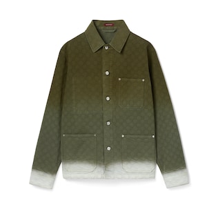 Bleached GG cotton denim jacquard shirt