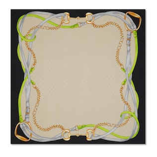Printed GG silk jacquard carré