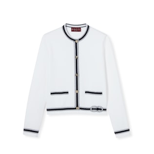 Cotton stitch cardigan with intarsia