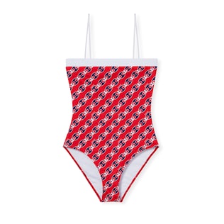 Printed stretch jersey swimsuit
