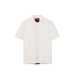 Knit wool polo shirt with Web
