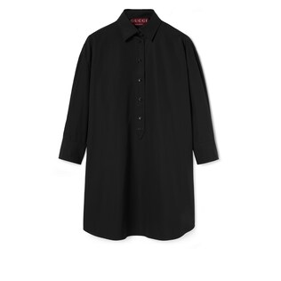 Cotton poplin shirt with embroidery