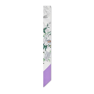 Printed silk twill neck bow