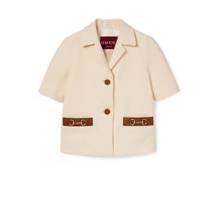 Blazer aus Leinencanvas mit Horsebit