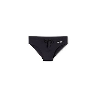 Elastane swim briefs with print