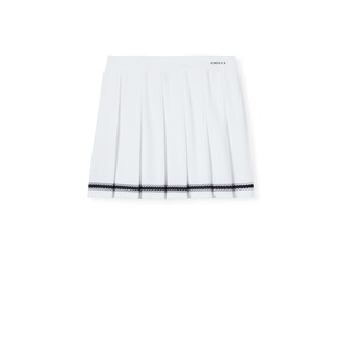 Stretch cotton skirt with intarsia