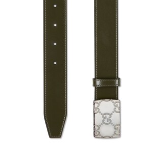 Belt with rectangular buckle
