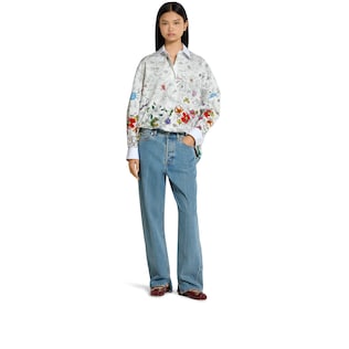 Printed cotton poplin shirt