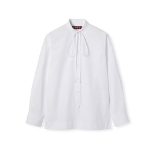 Cotton poplin shirt with embroidery