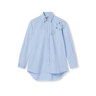 Cotton poplin shirt with embroidery