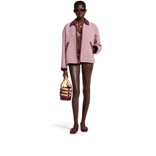 Diamond cotton bouclé zip jacket