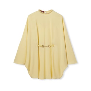 Silk cady dress with Horsebit belt