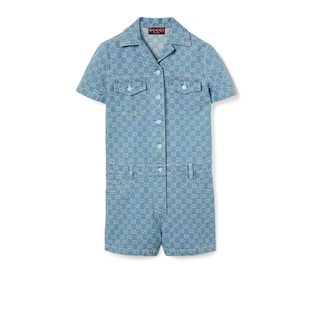 GG denim jacquard jumpsuit