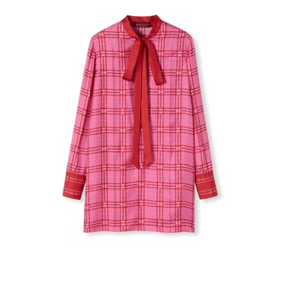 Printed silk twill dress