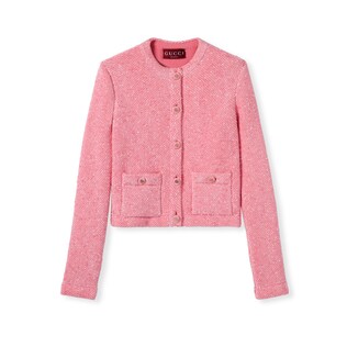 Fine viscose jacquard cardigan