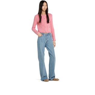 Fine viscose jacquard cardigan