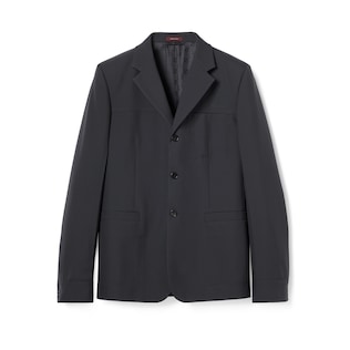 Single-breasted wool twill jacket