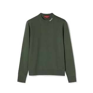 Pullover aus Seiden- und Baumwollstrick mit Intarsie