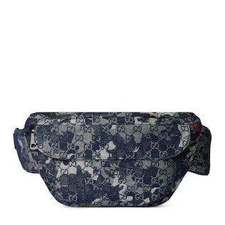GG denim large belt bag