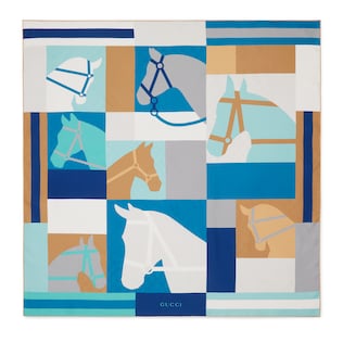 Printed silk jacquard carré