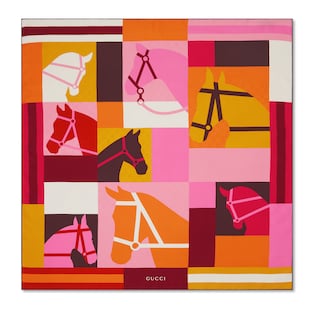 Printed silk jacquard carré